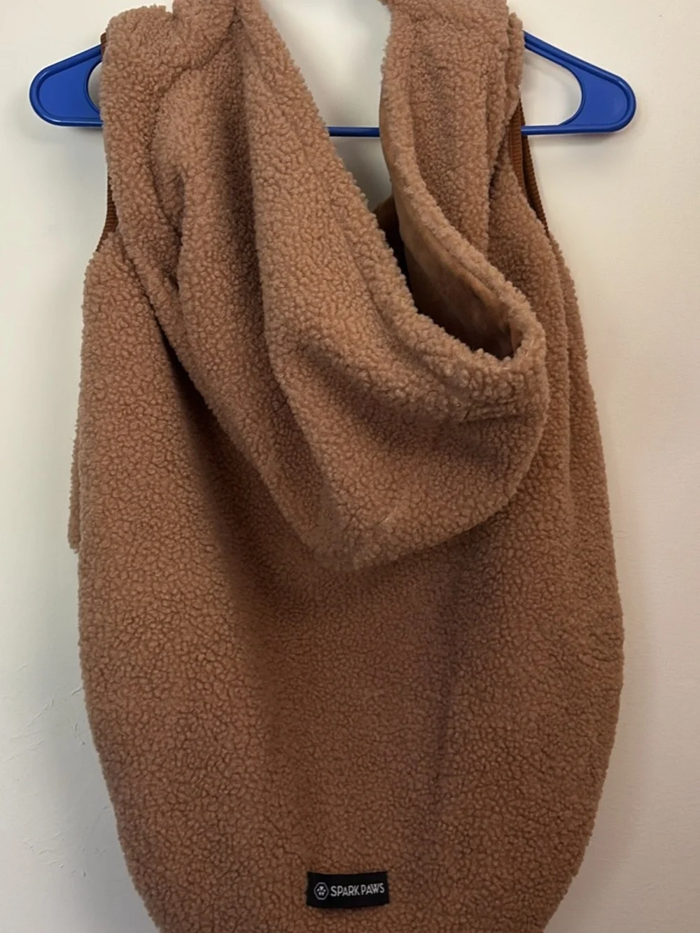 Dog Brown Sherpa Hooded Pet-Style Accessory 🐕 Spark Paws 4XL